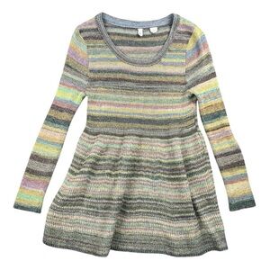 Moth Y2K Fit Space Dye Swing Striped Sweater In Size Small